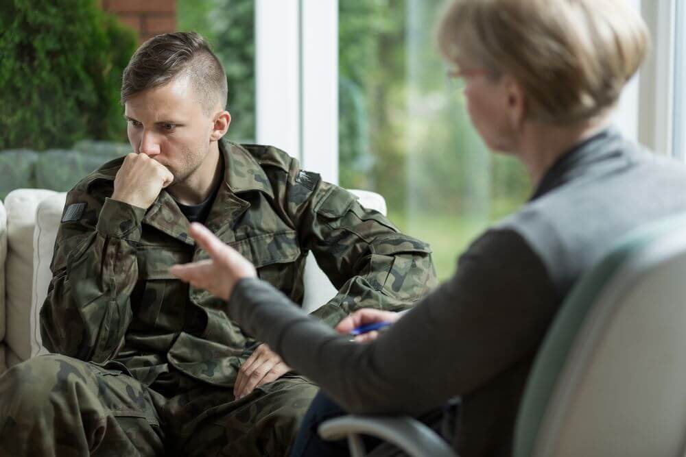 Psycho Analyst Talking To A Soldier After Getting Her Degree Online