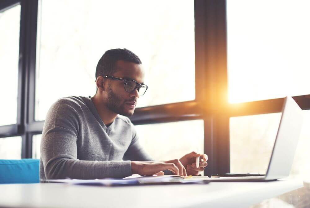 Indiana Student Studying Online For His Psychology Masters